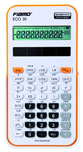 Wissenschaftlicher Rechner Fiamo ECO30 Wissenschaftlicher Taschenrechner, 138 Funktionen und 10 stelligem Display, weiß/orange