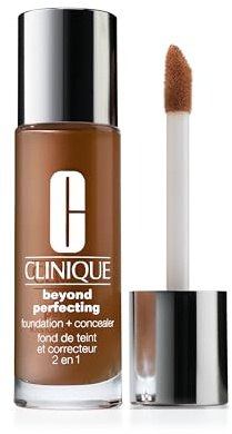 Clinique Beyond Perfecting Lightweight Liquid Foundation + Concealer For Dry Combination to Oily Skin Types | Full Coverage + Natural Matte Finish, Clove, 1 Fl Oz