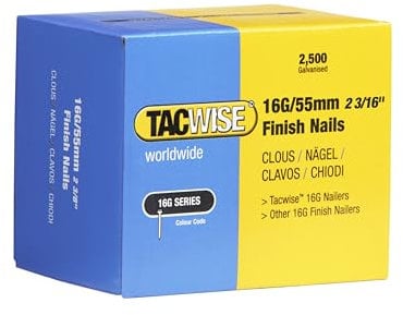 Tacwise 0299 Clous de Finition Galvanisés de Type 16G / 55 mm, Lot de 2500