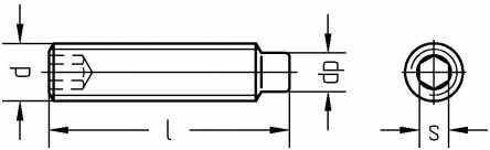 Reidl Gewindestifte mit Innensechskant und Zapfen 10 x 60 mm DIN 915 A1 / 1.4305 blank 10 Stück
