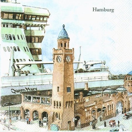 Serviette IHR Motiv: Hamburg Hafen 33x33cm 20 Servietten pro Packung