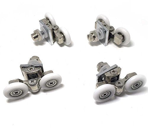 Smooth Rouleaux de Porte de Douche de douche double roues de porte 23 mm 4 pièces