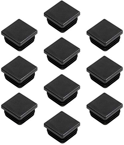 Gedotec PE Rohrstopfen | 10 Stück - Fußkappen schwarz aus Kunststoff für Vierkantrohr | Formrohr-Stopfen quadratisch | Lamellenstopfen 40 x 40 mm | Made IN Germany | Abdeckkappen für Quadratrohr