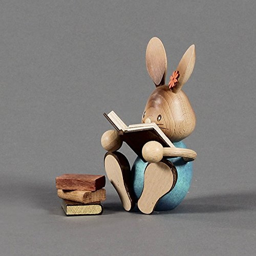 Osterhase Stupsi mit Büchern - Dregeno Erzgebirgische Holzkunst - Artikel 224/648/10