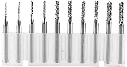 10 stücke Wolframkarbid Schaftfräser Fräser Spirale CNC Frässtifte Set Gravur Bits Schneidkante 1,0,1,5,2,0,2,5,3,0mm