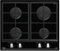 Teka GZC 64300 XBN - Placa Cristal Gas de 60 cm, Gas Natural, 9 Niveles de Potencia, 4 Quemadores, Función ExactFlame, Bisel Frontal, Color Cristal Negro