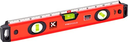 Kapro - 770 Exodus Professional Box Level - 12 - With 45° Vial & Ruler - For Leveling, Measuring, Marking, and Cutting - Features 3 Vials, Precise Straightedge, and Wall-Grip