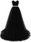 Misshow Ballkleid, lang, elegant, Vintage-Stil, schulterfrei, Pailletten, langes Kleid, schick, Abendkleid, Schwarz , 32