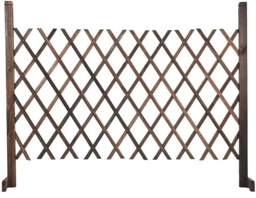 CellDeal Solid Wood Expanding Fence Mobile and Movable Fence Gardeners & Pet Owners Fold-able Design and Lightweight H:90cm x W:30-150 cm from Natural Wood