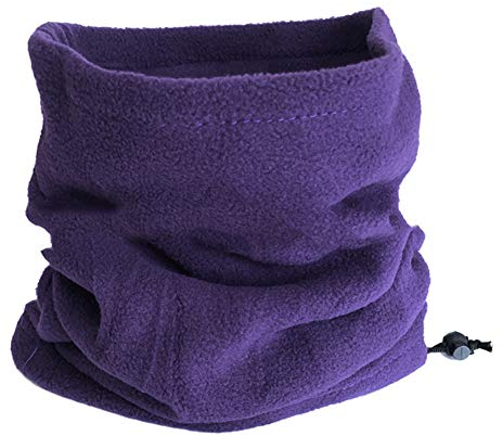 Geminimall Unisex Multifunktionstuch Elastisch Schlauchtuch Gesichtsbedeckung Schlauchschal Polar Fleece Halswärmer Schal Halstuch für Outdoor Arbeit Sport Ski Wear Maske Beanies Lila