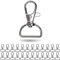 Karabinerhaken mit Drehverschluss, 24 Stück, 20 mm D-Ring mit Karabiner Haken, Taschenkarabiner 360° Grad drehbarem Ösenring, Metall Gurtschnalle mit Haken zum Basteln, Tragegurt Karabinerverschluss