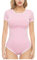 CutiePlusU Baumwolle Knopf im Schritt Bodysuits Erwachsene Strampler Basics Onesie Pink M