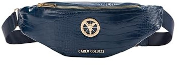 Carlo Colucci Bauchtasche in Kroko-Optik Navy OS