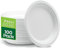 Super Rigid Disposable Plates (7 Inches) (Pack of 100) 100% Biodegradable, White Bagasse Paper Plates, Made of Sugarcane Fibers - Perfect for Picnics Parties
