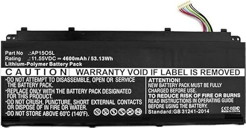 CoreParts Laptop Battery for Acer 50Wh Li-Pol 11.55V 4350mAh, AP1503K, AP1505L, AP15O3K, AP15O5L (50Wh Li-Pol 11.55V 4350mAh Black for Acer Notebook)