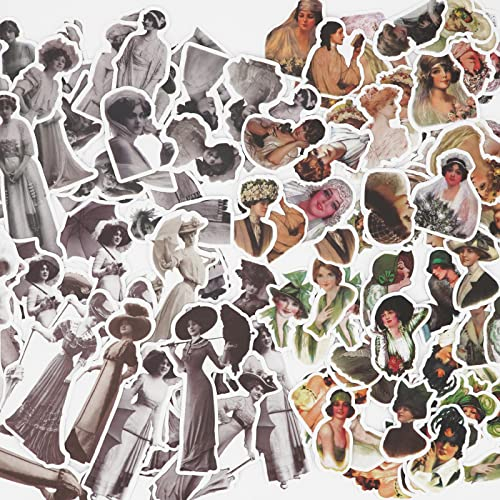140 Stück Vintage Sticker Menschen, Scrapbooking Sticker Retro Damen Dekorative Aufkleber für Sammelalbum, Bullet Journaling, Scrapbook Zubehör.…