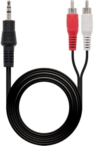 Levitantes CABLE AUDIO ESTEREO 3.5mm a 2xRCA, 3.0m, transmite sonido de alta calidad para conectar dispositivos de audio y sistemas de entretenimiento.
