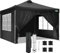 COBIZI Tonnelle Pliante 3x3 Imperméable, Anti-UV Barnum Pliant 3x3 Professionnel, Robuste Tonnelle de Jardin Exterieur avec 4 Côtés et 4 Sacs, pour Camping, Plage, Mariage, Fête, Festival(Noir)