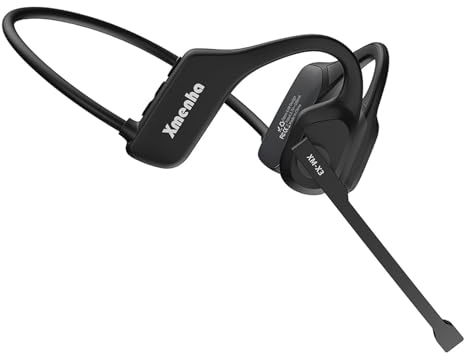 Bluetooth Headset mit Mikrofon kabellos Freisprechanlage Bluetooth Ohr Headset Bluetooth Handy Freisprecheinrichtung Ohr Air Conduction Headphones mit Mic für Büro Arbeit Business Laufen Fahren Sport