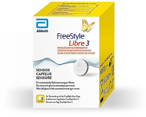 FreeStyle Libre 3 - Sensor de diabetes (3 unidades, medidor de glucosa en sangre, 3 unidades)