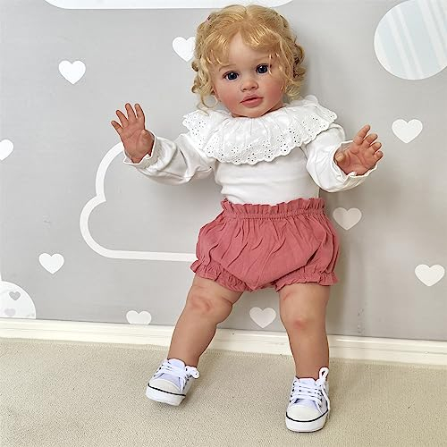 Anano 26 Zoll Reborn Baby Riesige Größe Handgemachte Lebensechte Babypuppe Pippa Weiche Silikon e Tuch Körper Realistische Neugeborene Toddler Mädchen Baby Puppe Für Kinder Alter 3+