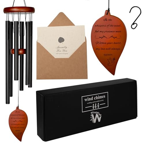 WindsPlay Campanelli a vento commemorativi, 82,5 cm, scacciaspiriti per la perdita della persona cara, campanelli a vento personalizzati per lutto e memoria per madre, padre, marito, figlio, sorella,