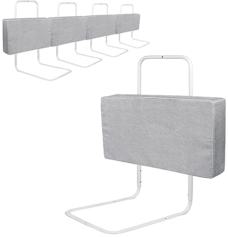 SUBTLETY 60cm Baby Bettgitter mit Leinen Softpack 5-Loch Höhenverstellbar Rausfallschutz Kinderbettgitter Frei Verbindbare Sicherheitsgeländer Bettkantenschutz für Kinderbetten & Familienbett (Grau)