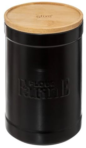 5five - boîte à farine naturéo en céramique noir