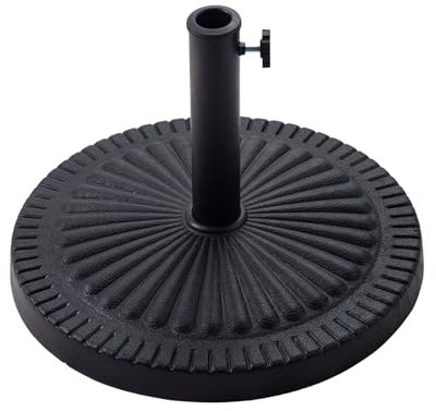 C-Hopetree 18 kg Heavy Duty Round Base Stand for Outdoor Patio Market Table Garden Parasol Umbrella, Black