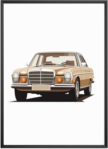 MJ-Graphics - Auto-Poster Mercedes Oldtimer - Bild mit schönem Auto Klassiker | Wandbild Din A4 in Galerie Qualität mit extra dickem 300g Posterpapier - FineArt Kunstdruck ohne Bilderrahmen