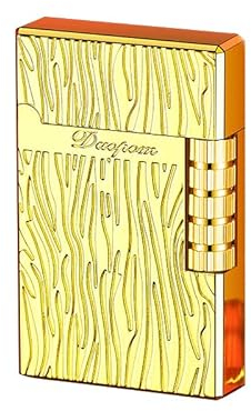 Vintage Feuerzeug Coole Pfeifenfeuerzeuge Nachfüllbare Butanfeuerzeuge Seitenradfeuerzeuge Einzigartige Feuerzeug Geschenke für Outdoor Camping Männer Geschenke (Gold)
