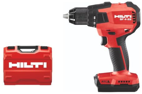 Hilti SF 4-22 Cordless Drill Driver, Compact 22V Battery Drill Driver, 2100 RPM, Active Torque Control, Brushless Motor, Bight LED, Nuron Platform, Bare Tool with Case Included (2253844)
