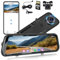 CAMECHO 12 inch 4K Mirror Dash Cam with ADAS BSD G-Sensor Night Vision Touch Screen Dual Dash Cam Front and Rear Camera Car Rear View Mirror with WiFi Loop Recording Parking Assistance