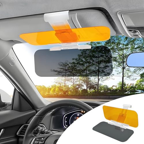 VBGURR Push-Button Car Windscreen Sun Shade 2 in 1 Sun Visor Extension-Polarized Anti Visor Extender for Vehicle for Safe Driving UV Filtering