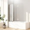 Duschwand für badewanne 160x140cm 3-teilig Faltwand für Badewanne, Glas Duschwand Badewannenaufsatz Duschtrennwand Duschabtrennung mit 6mm Nano Glas