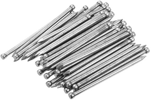 sourcing map Finishing Nails 80pcs 75mm 3 Inch Hand-Drive Hardware Carbon Steel Nail Lost Head Nail