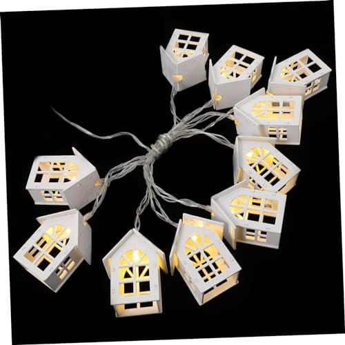 BUGUUYO 1stück Holzhaus Lichterkette Warmweiße Weihnachtsdekoration Für Innen Und Außen Für Garten Zuhause Hochzeiten Und Feiern