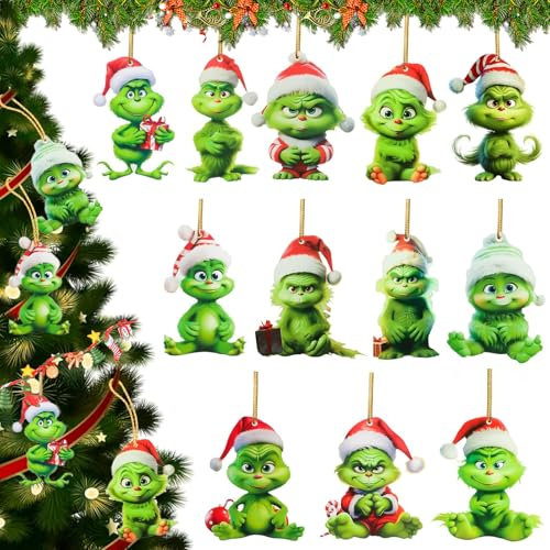 Weihnachten Deko, Weihnachtsdeko, 12 Stück Weihnachten Accessoires, Weihnachtsbaumschmuck Hängende Ornament, Christbaumschmuck Geeignet Für Weihnachts-Familienfeiern