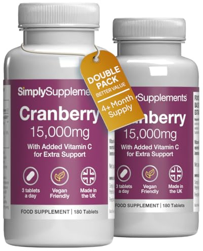 Cranberry 15000mg with Vitamin C | High Strength Extract | 360 Tablets