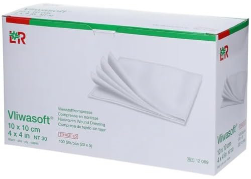 Vliwasoft Vlieskompressen 10 x 10 cm, steril, 6-lagig, 20 x 5 Kompressen