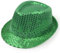 Paillettenhut Herren, Glitzer Partyhüte Kopfbedeckung, Erwachsene Unisex Narrenkappe, Retro-Hut Bühnenhut Clubstyle Partyhut für Disco Glitzer Kostümzubehör Kostüm Karneval Mottoparty (Grün)