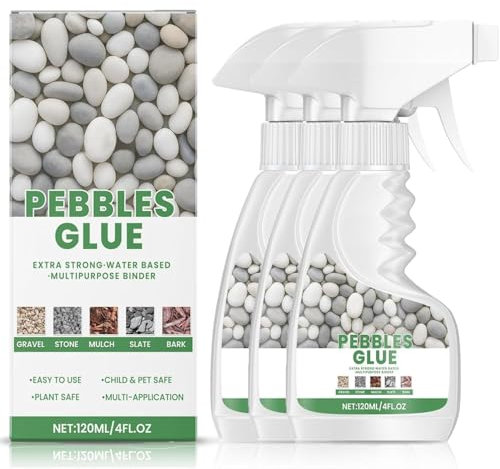 Pebble Glue, Resin Gravel Binder for Bonding Stones, Bark and Gravel on Borders, Patios and Garden Paths, Weather-Resistant Mulch Glue, Last all Seasons, Child & Pet Safe, Ready to Use (3)