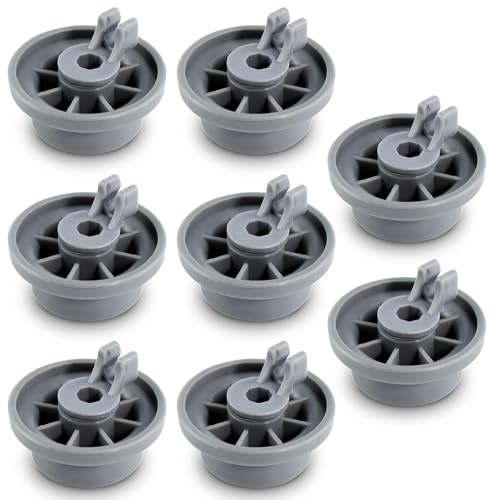 8 PCS 165314 Dishwasher Wheels Lower Rack Fit for Bosch Siemem Kenmore, Replacement Universal Dishwasher Basket Wheel Parts for Home