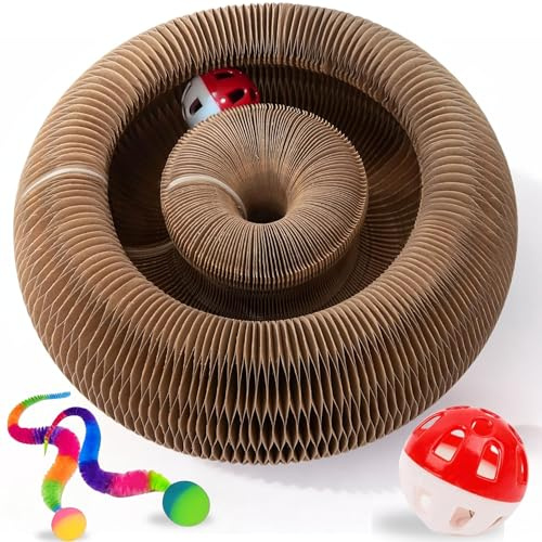 Juguete Interactivo para Gatos Que Estimula Mente y Cuerpo | Pelota en Circuito + 2 Pelotas Extra | Jugetes Ideal para Gatos de Interior Activos | Guía Felina de Regalo