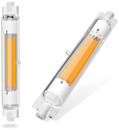 Asientep Ampoules R7S LED 118mm Dimmable,Blanc Chaud 3000K 3000LM,LED R7S 118mm 30W Équivalent à Ampoule Halogène 300W, Sans Scintillement,AC 220-240V,Éclairage à Faisceau 360°, Lot de 2