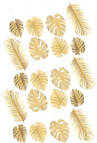 MAGICLULU Feuilles de Monstera Artificielles Lot de 20 Solide et Réalistes en Tissu de Soie Or Ambiance Romantique Couleur Aléatoire pour Décoration Mariage en Extérieur