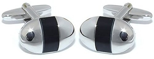 Grom Manschettenknöpfe schwarze Einlage im Onyx Look