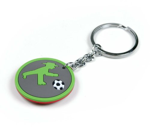 AMPELMANN Schlüsselanhänger rund - Torwart Geher/Steher - Spieler und Torwart schwarz