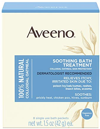 AVEENO 772-0188 Trattamento del bagno rilassante per prurito, pelle irritata, confezione di 8