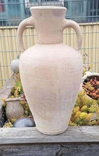 B-Ware !! Amphore mit 2 Henkel ca.50 cm hoch aus beige bis rötlichenTerracotta Terrakotta, rustikal handgetöpfert, Krug, Vase Deko Mediterran Wasserlauf